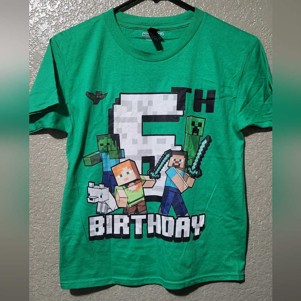 Boy's Minecraft Happy 6th Birthday Graphic T-Shirt, Boys Shirt